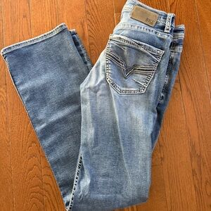 BKE Men's Light Blue Straight Jeans